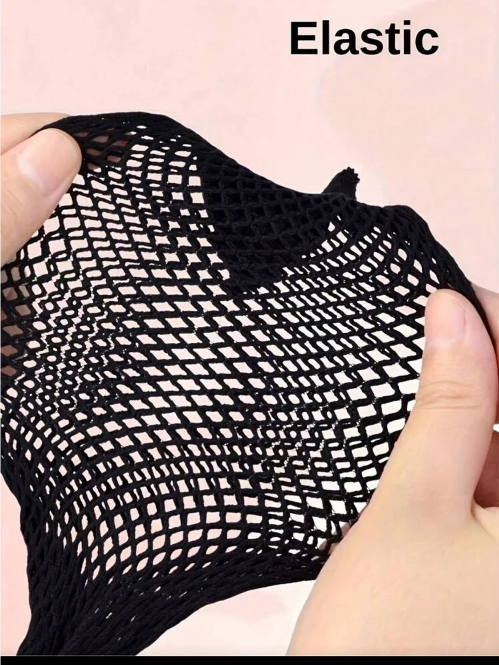 Black Fishnet Garter Thigh-Highs - Elegant Lingerie Hosiery